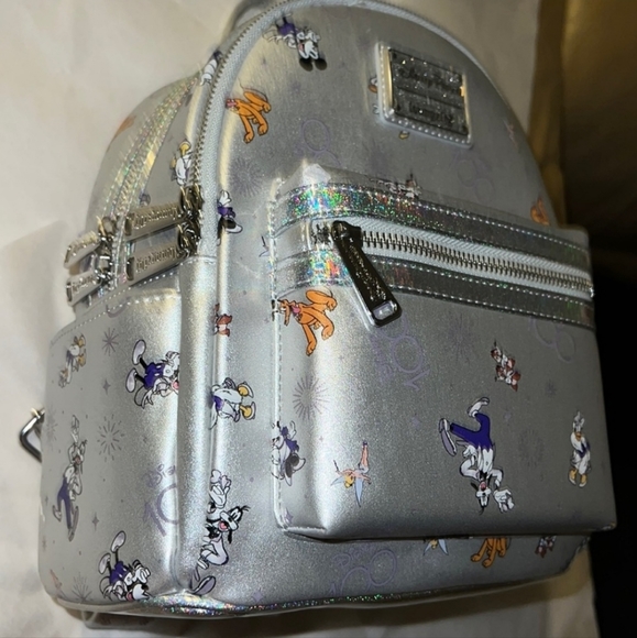 NWT Disney 100th Anniversary Platinum Mickey & Friends Mini Backpack - Picture 5 of 7